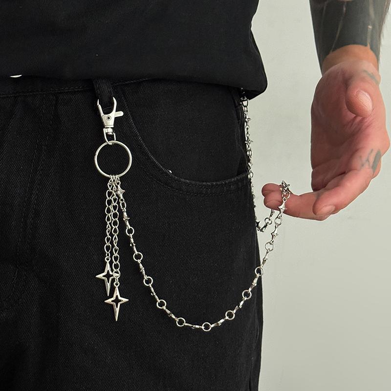 Hiphop Goth Creative Pendant Keychain Waist Belt Men Women Vintage Trouser Hipster Jeans Chain Jewelry