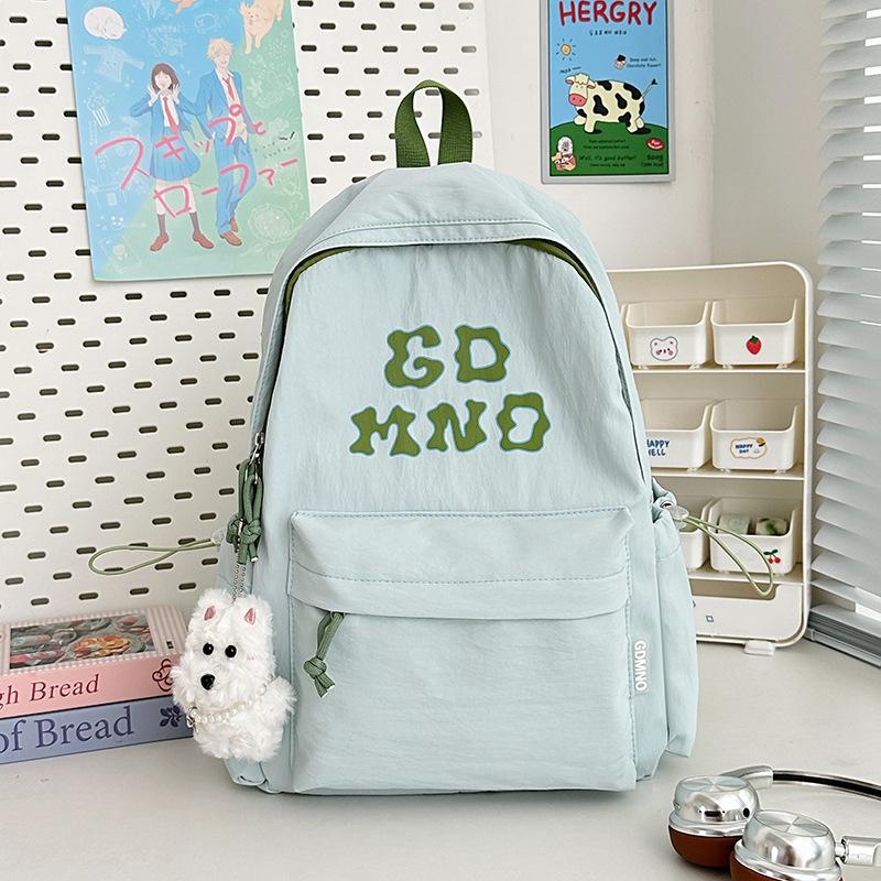 Schoolbag1011 New Simple Letter Korean Version Casual and Sweet Student Class School Bag Lightweight Versatile Large Capacity Backpack
