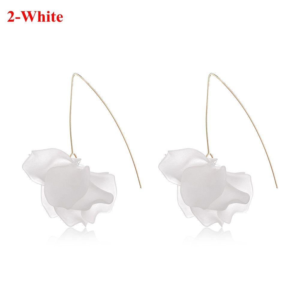 Multicolored Fashion Resin Flower Long Earrings 2019 New Designs Bohemia Handmade Petal Dangle Earrings For Women Gift