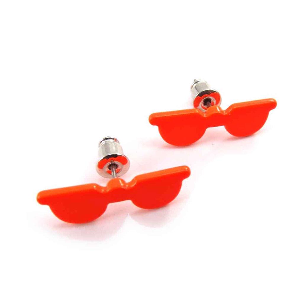Les Trésors De Lily [J8184] - Orange 'Glasses' Designer Earrings