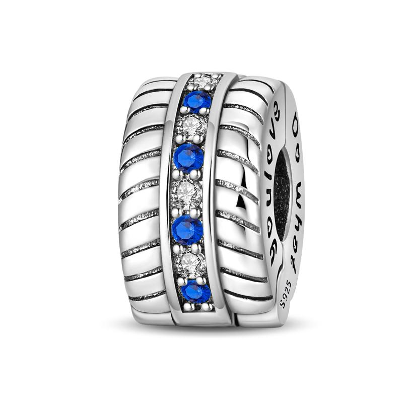 Copper Clasp Copper Cz Pave Clip Charms Daisy Beads Stopper Safety Chain Fit Original Bangle Bracelet Jewelry Clip