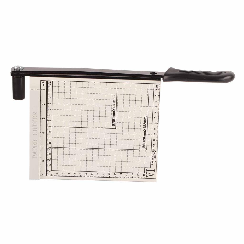 Manual Paper Cutter Accurate Clean Cutting A5 Paper Trimmer with Arc Handle Positioning Ruler for School Office Steel