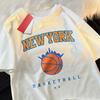 Newest York Basketball League Women T-Shirts Hip Hop Loose Tshirt Harajuku Clothing Fashion Crewneck Tshirt  Sweat Top Graphic