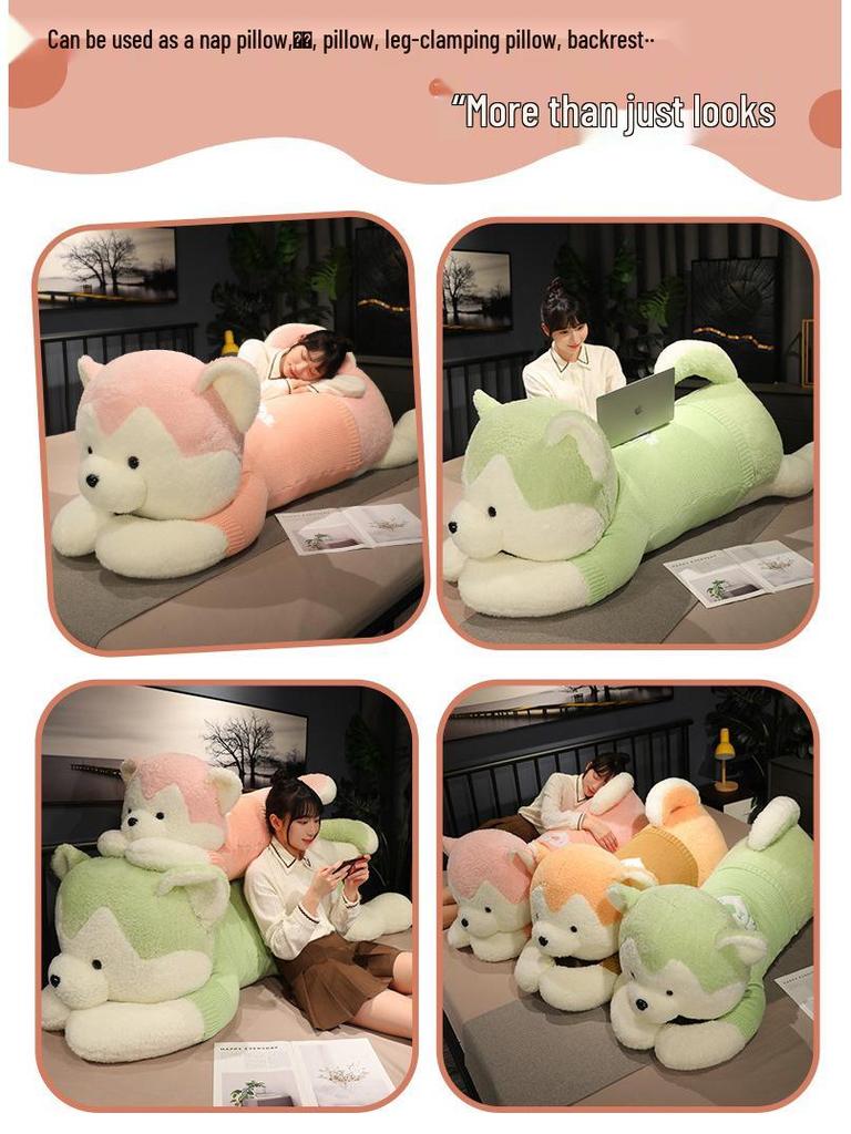 Husky Plush Slouchy Pillow - Super Soft Cute Bedtime Doll