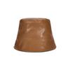 VARZAR VA Cubic Studded Vegan Leather Drop Bucket Hat Camel