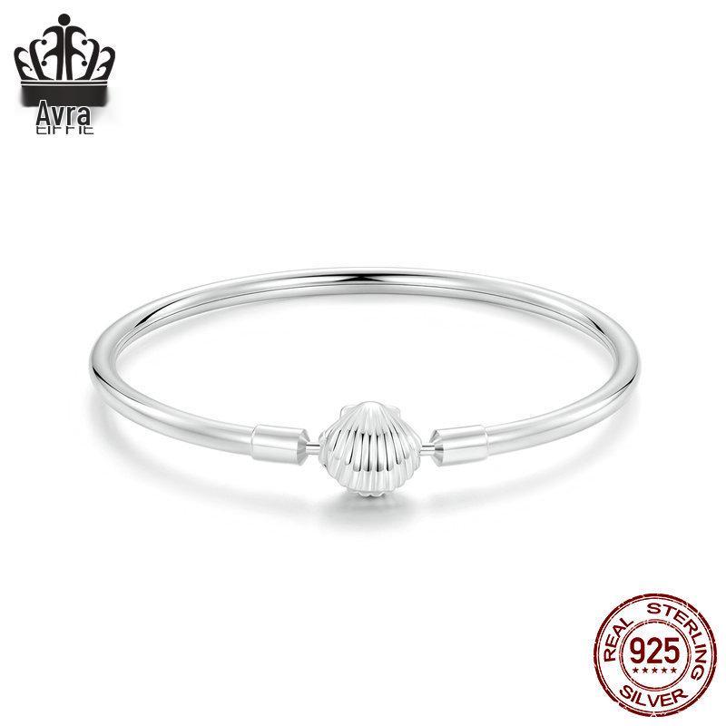 

Браслет Everle Simple Shell с бусинами: Универсальное ювелирное изделие из стерлингового серебра S925 19CM Model