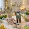 Sturdy Long Leg Sitting Easter Rabbit Plush Desktop Decoration Creative Party Display Ornament for Safe Use