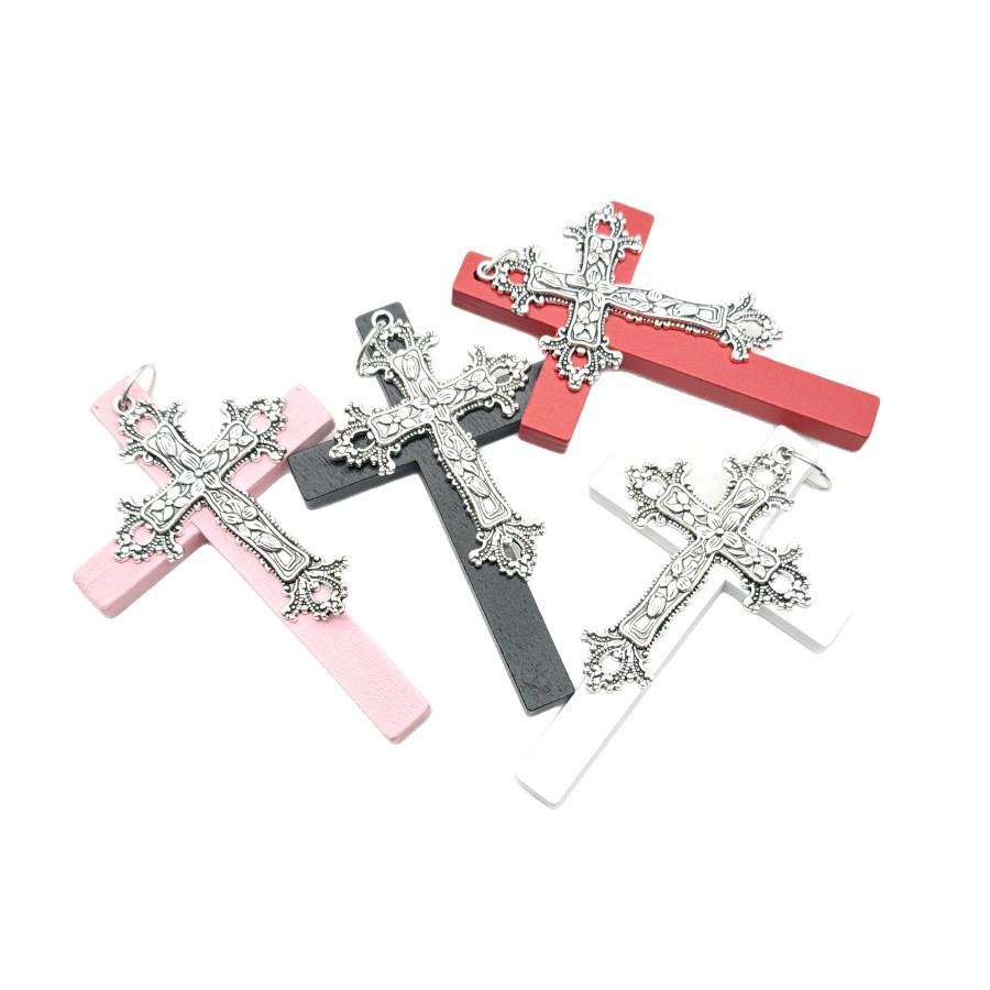 Trendy Gothic Pink Cross Necklace for Women - Stylish, Unique, and Versatile Design