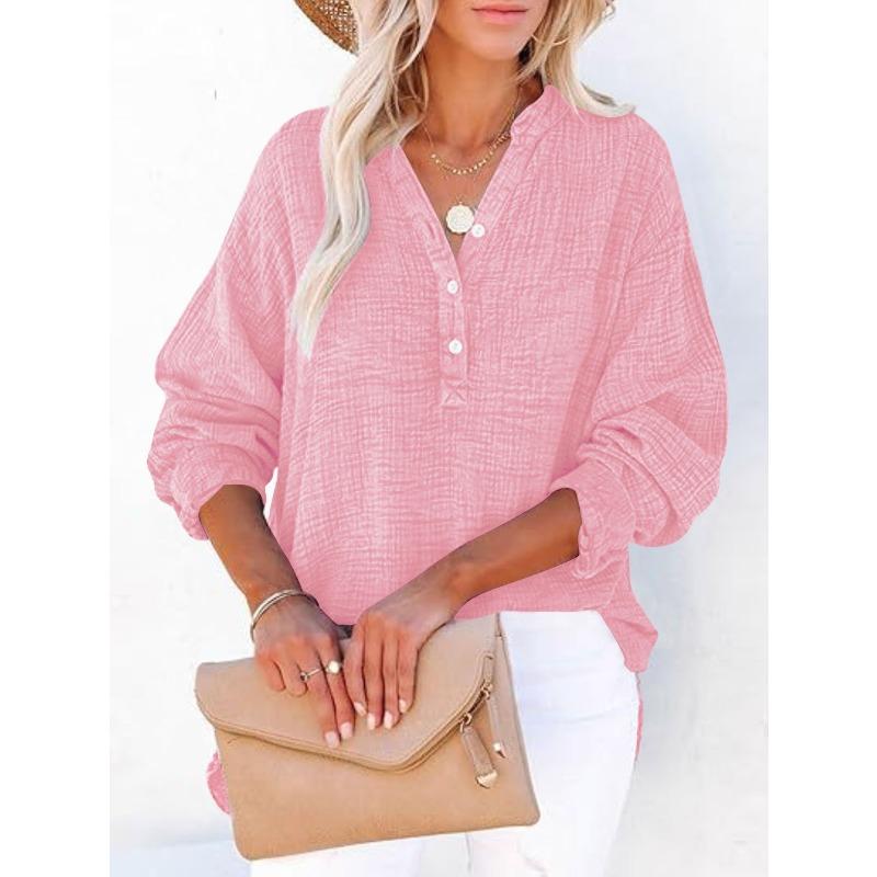 BITCED Women's Fashion Casual Long Sleeve POLO Neck Blouses & Shirts International Design