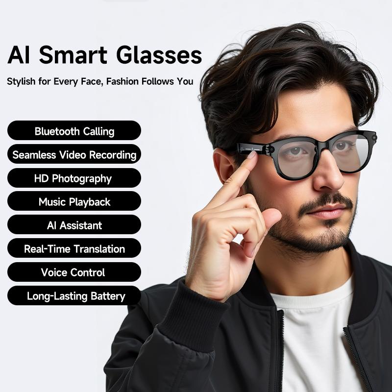 Nuevo Modelo Gafas Inteligentes Gafas de Sol con Traducción IA Llamadas Bluetooth Reproductor de Música Control de Cámara Gafas de Grabación de Vídeo Hombres Mujeres Estabilización de Imagen