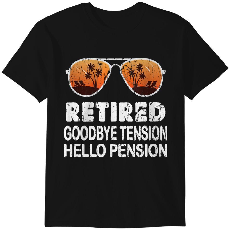 Retired Goodbye Tension Hello Pension Retirement Funny T-Shirt Classic T-shirt