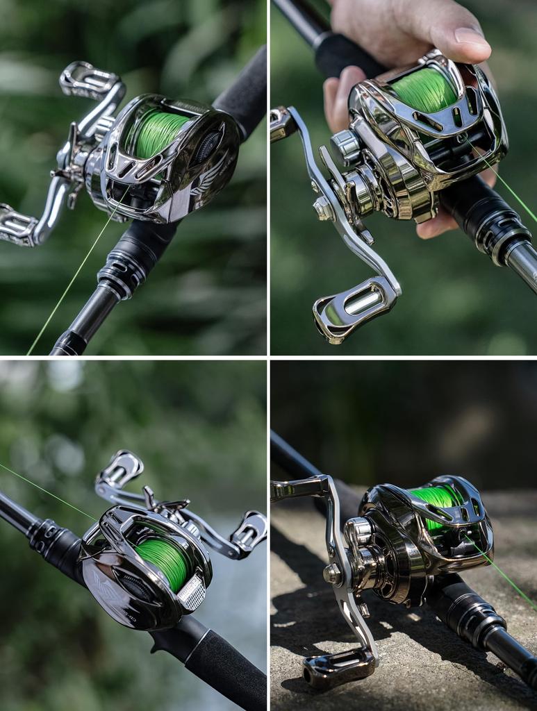 Lekki kołowrotek baitcastingowy do dalekich i mocnych rzutów, z maksymalną siłą hamowania przekładni 6 kg, 6.31, odpowiedni do wędkarstwa morskiego i słodkowodnego
