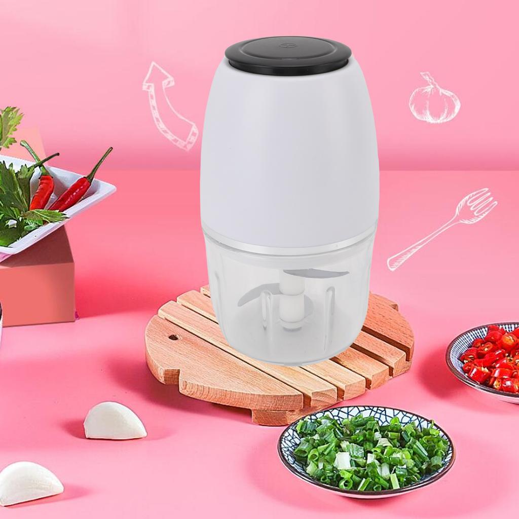 Electric Garlic Chopper, 350ML Portable Food Processor with Start for Onion Garlic Nuts Meat, Easy 304 Stainless Steel Cutter