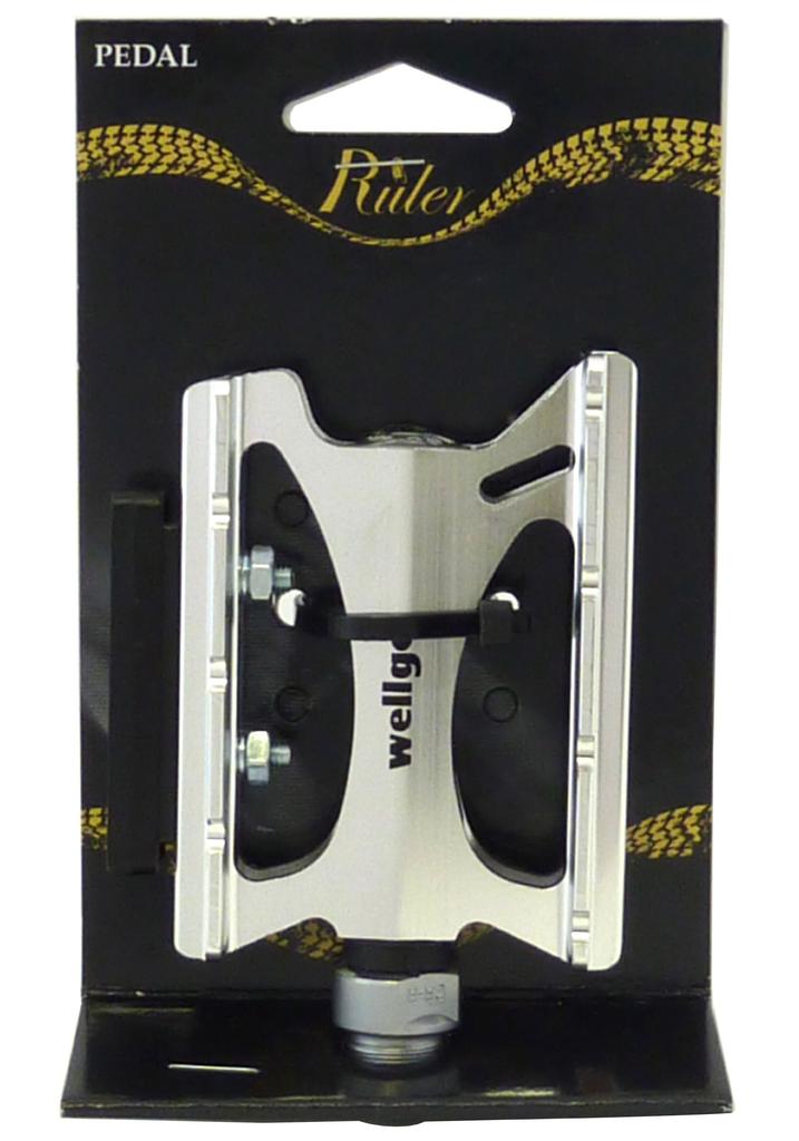 Ruler Aluminum Pedals for Road Bikes, Silver, LU-C16