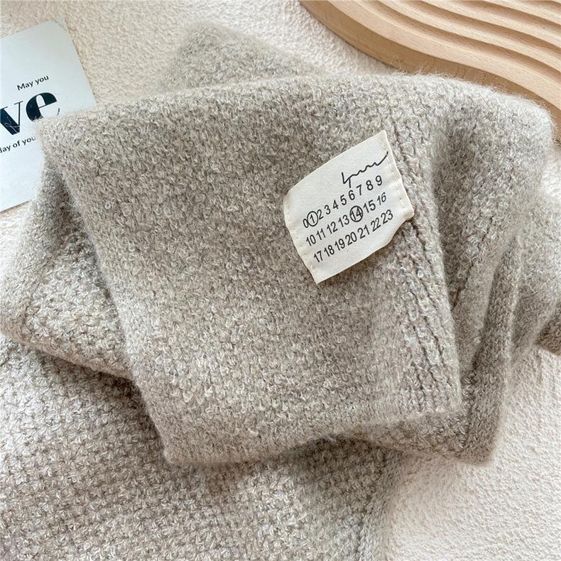 Écharpe femme automne hiver mode couleur unie tricoté écharpe chaude