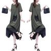 Plus Size Women's Summer Slimming Mid-Length Dress - Belly & Flesh Concealing
