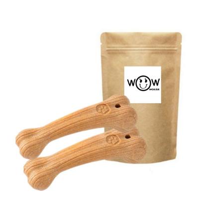 Wow House Dog Teeth Grinding Chewing Wood Stick, 2 Pieces