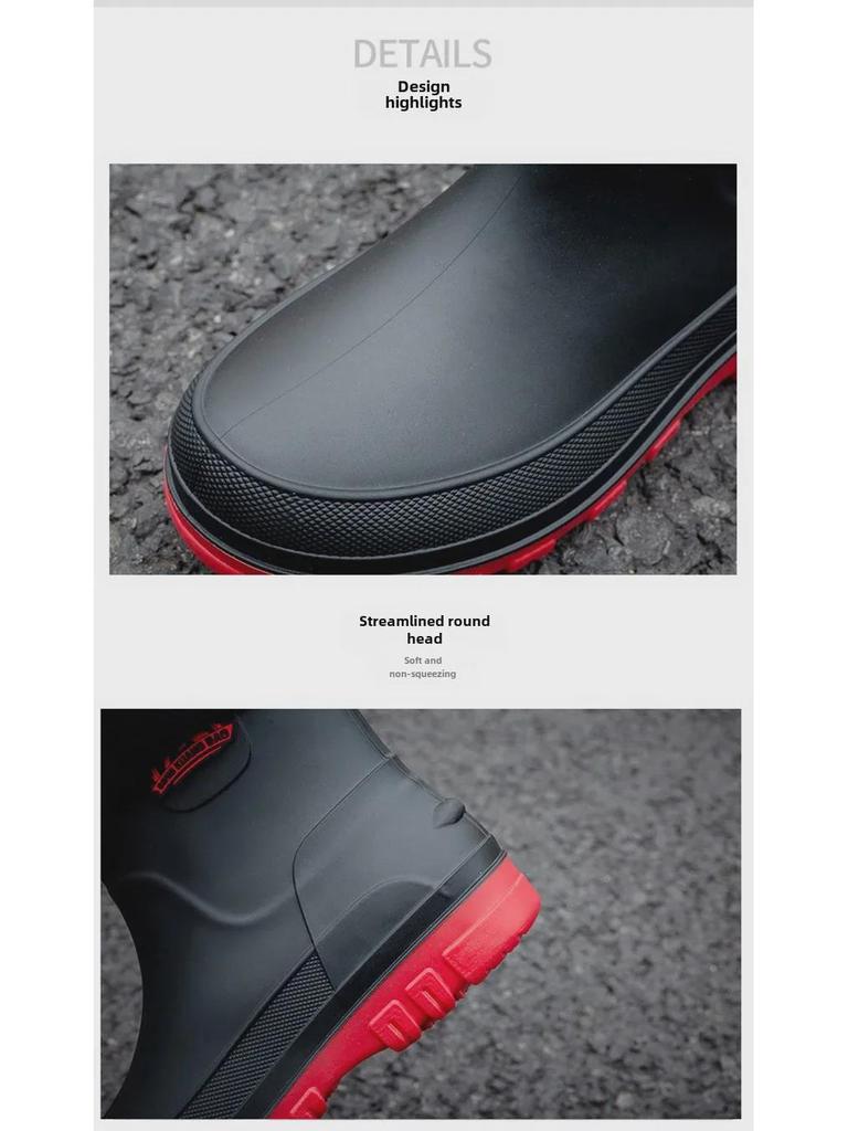 Men's Waterproof Non-Slip Mid-Tube Fashion Rain Boots