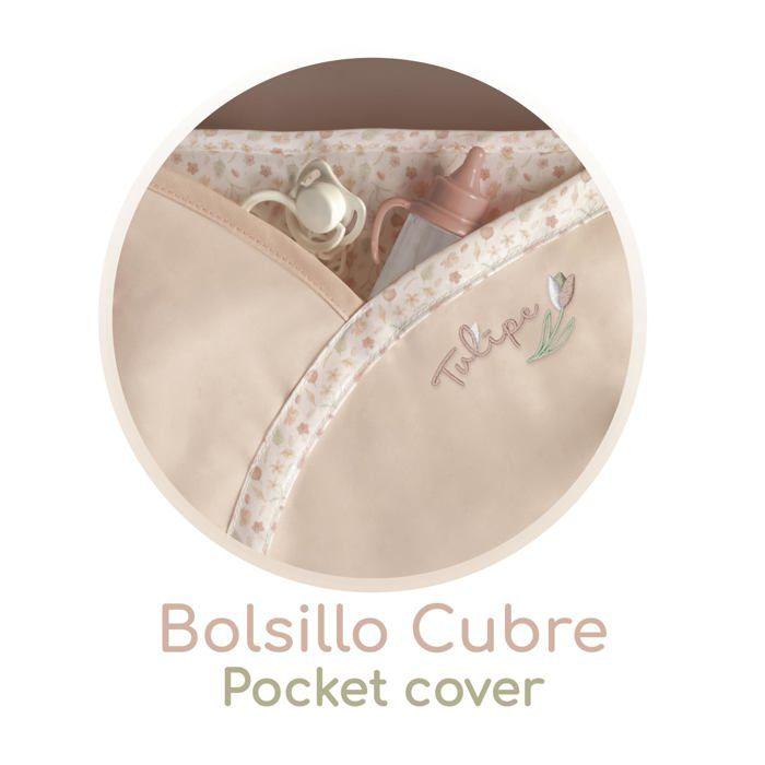 Vintage Puppenwagen - DE CUEVAS TOYS - Tulpe - 50x25 cm innen - 68 cm Schiebegriff - 80x28x68 cm - Rosa