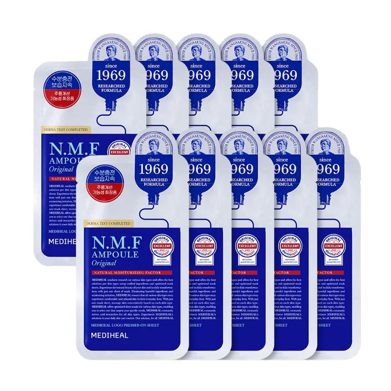 

MEDIHEAL The N.M.F Ampoule Mask Original | Deep Hydrating & Pore Tightening | 27ml x 10 Sheets (Set of 10)