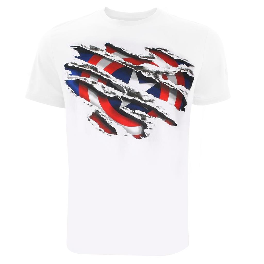 Captain America Mens Torn T-Shirt