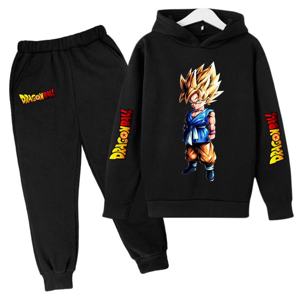 

2026 Уличный Костюм Гоку Модная Девочка Мальчик Одежда Аниме Dragon Ball Z Зимние Детские Комплекты Кавайные Теплые Размеры 100-160 Топы Милые Теплые 100