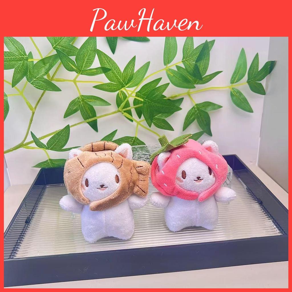 Adorable Cute Cat Fish Plush Toy Headset Keychain Soft Pp Cotton Doll Accessory