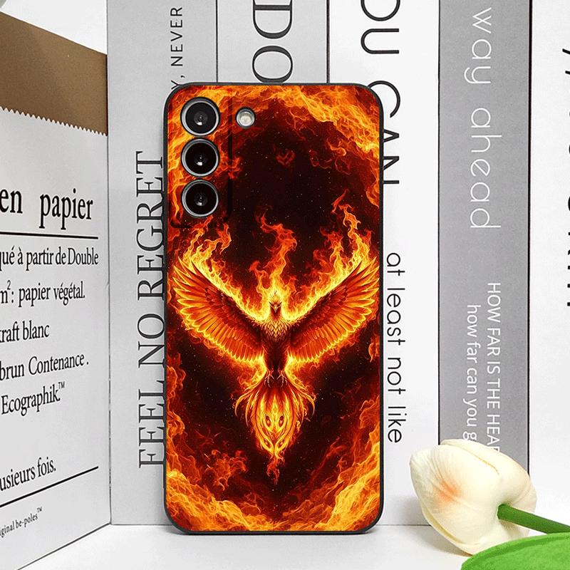 Luxury Phoenix Fire Feather Pattern Phone Case for Samsung Galaxy S25 S24+ S23 Ultra S22 Plus S20 S21 FE M53 M34 5G Soft Covers