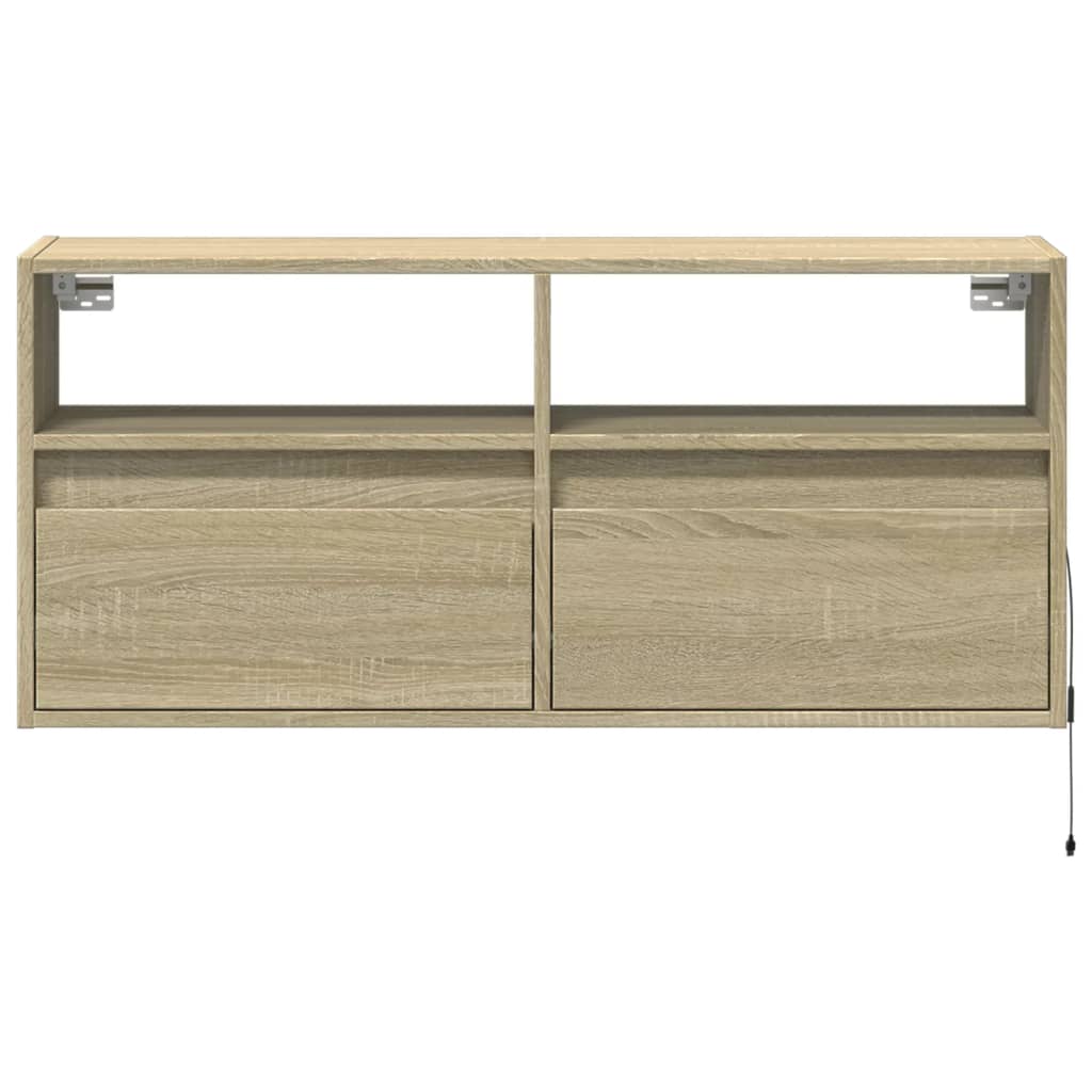 TV Wall Cabinet with LED Lighting Sonoma Oak 100 x 31 x 45 cm