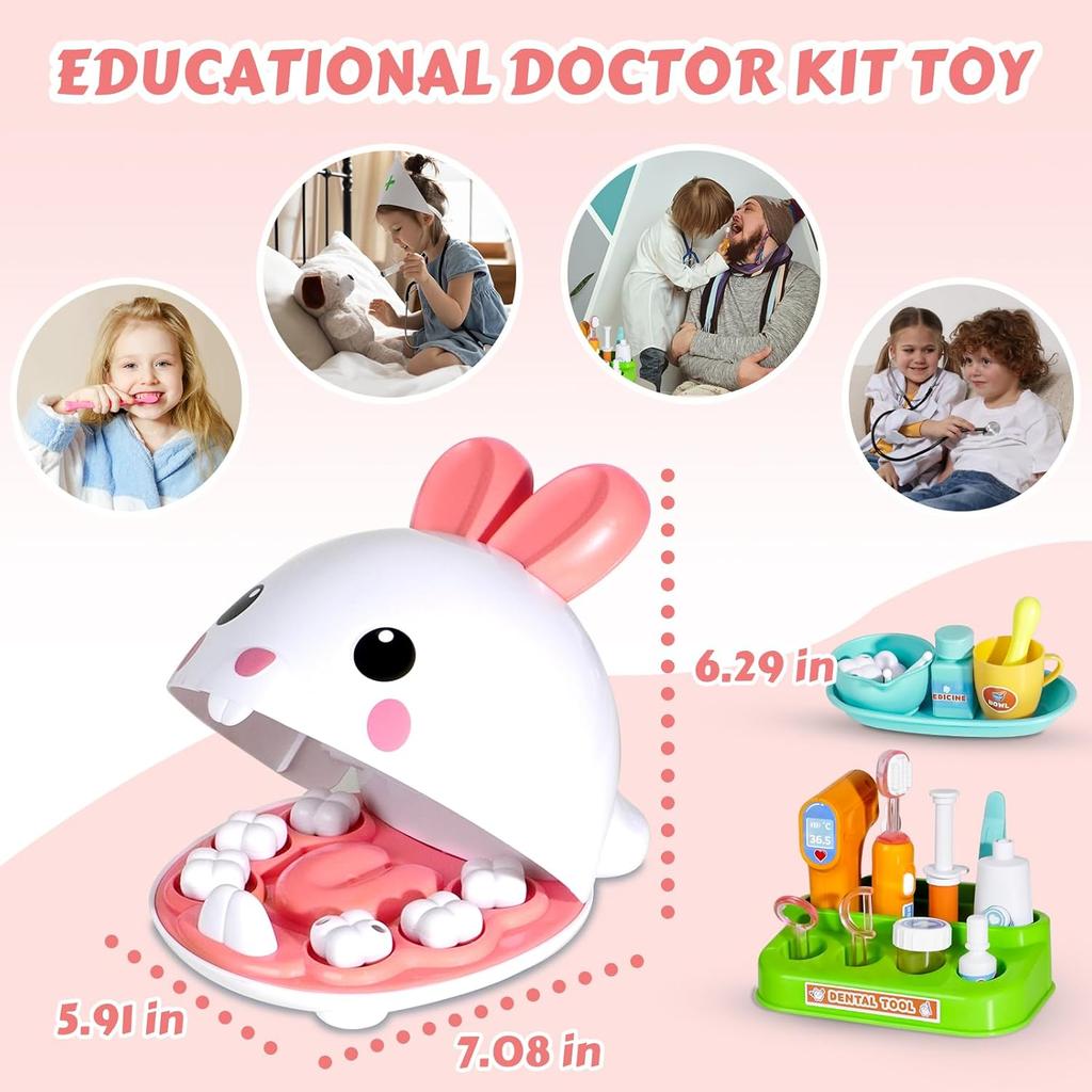 Dentist Kit for Kids - 31 Pcs Doctor Kit for Toddlers 3-5 Pretend Play Kit Toys for Role Play Pretend Playset Kit for Toddlers - Gifts Easter Basket