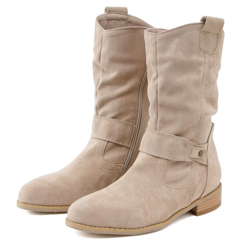 Boots Women's Costume Elegant Suede Half Boots Pointed  On Shoes Boots Heel Boots Half Height Western Boots Women's Boots