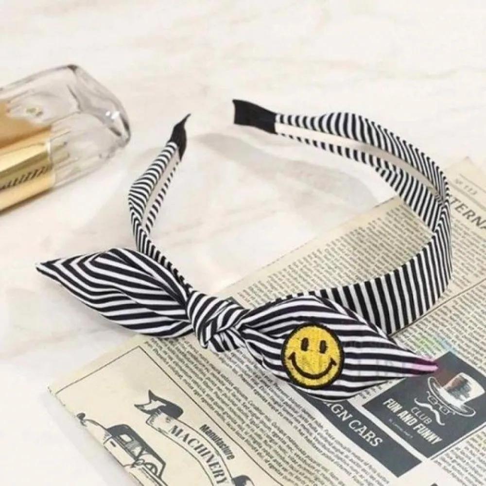 Smile Hairband White Cute Hairband Elementary School Headband Girls Hairband Summer Headband Knot Ribbon Headband