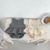 Baby Girl Summer Sleeveless Embroidered Plaid Top and Loose Shorts Set