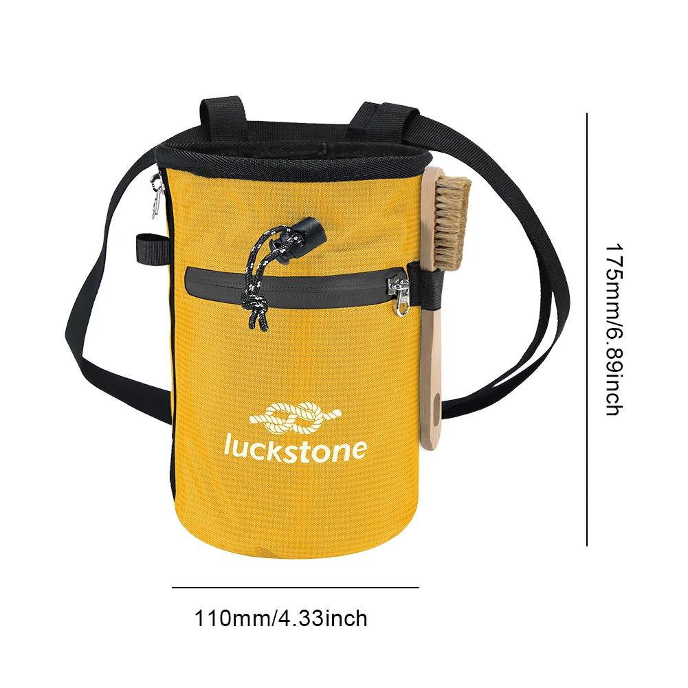 Waterproof Chalk Bag Bucket with Chalk Brush Climbing Magnesium Powder Bag for Weight Lifting Outdoor Climbing Equipment
