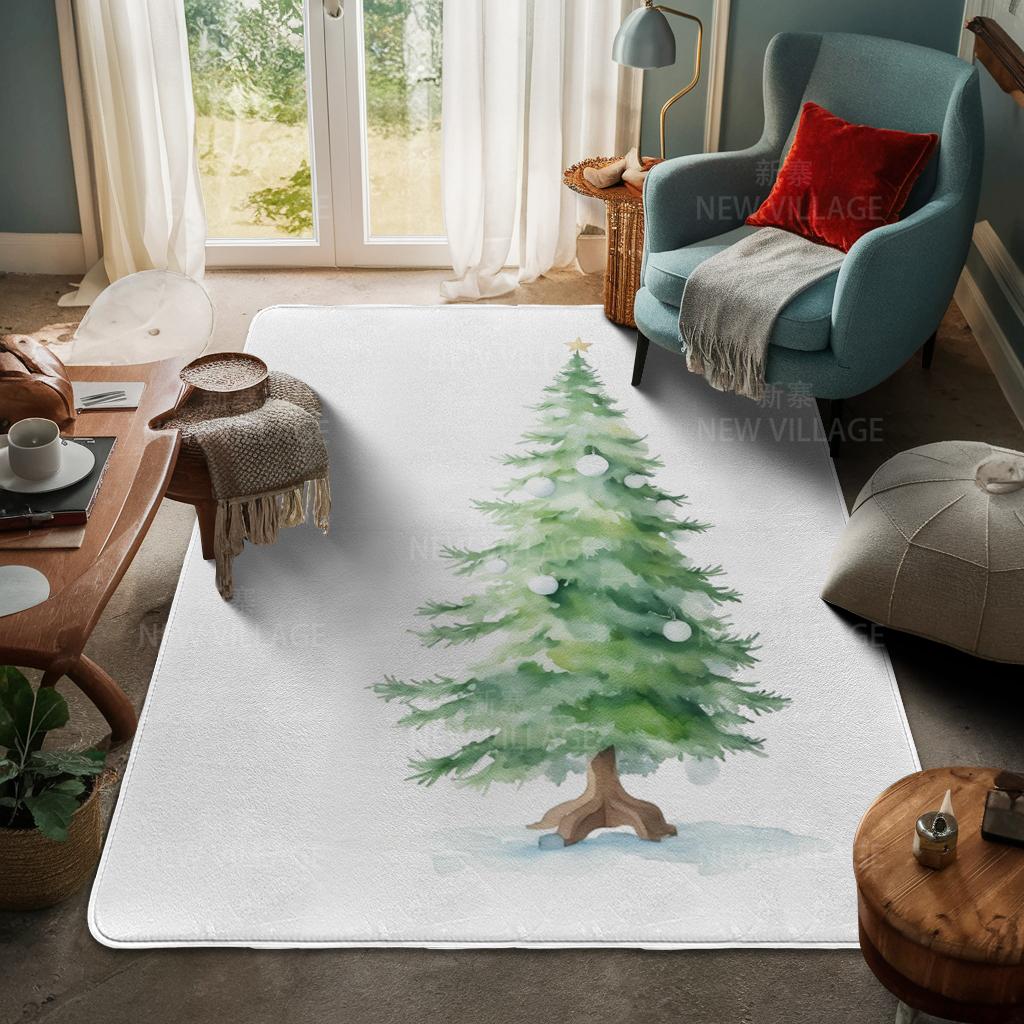 House Entrance Carpet Home Door Mat Living Room Bath Foot Bathroom Non-slip Water Absorption Rugs Bath Merry Christmas Winter