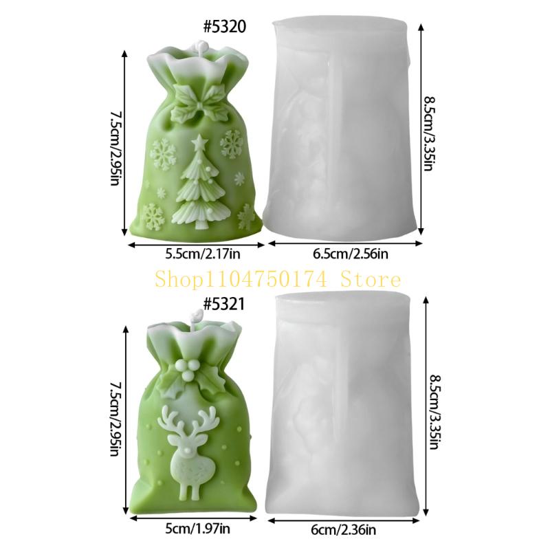 Christmas Gift Bag Silicone Mold For Epoxy Resin Making Soap Chocolate Christmas Home Decoration Top Sale