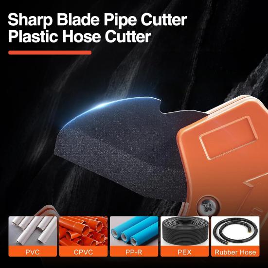 

PVC Pipe Cutter with SK5 Sharp Blade Ergonomic Handle Labor-saving Widely Used Plastic Hose Pipe Cutting Tool оранжевый