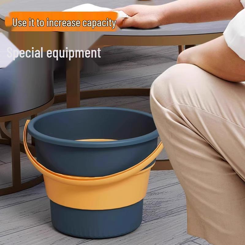 Durable Folding Portable Multi-Use Plastic Bucket: Ideal for Laundry, Outdoor Fishing, Car Storage, and More