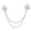Fashion Tassel Crystal Cross Chain Brooch Women's Shirt Collar Pins and Brooches Personality Lapel Pin Buckle Women Accessories