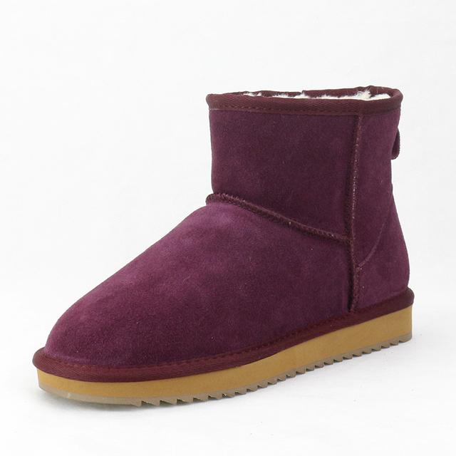 Nye Snøstøvler i Naturlig Pels Ull Dame Vinter Varme Støvler Sklisikre Damesko Ekte Kuskinn Ankelstøvletter Størrelse 45