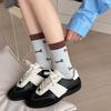 Female Spring and Autumn Spell Color Cartoon Cute Dachshund Dog Polka Dot Striped College Wind Cylinder Pile Socks