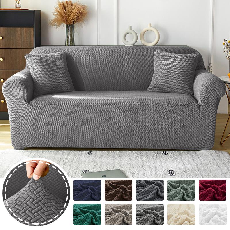 

1 /2 /3 /4 Seat Polar Fleece Fabric Sofa Cover Elastic Sofa Covers Stretch Couch Cover Seat Case L -Shaped Towel For Living Room