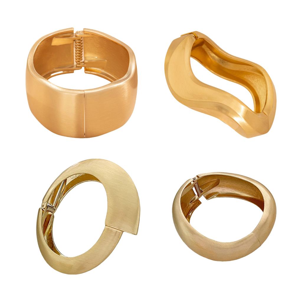 Fashionable Hip Hop Bangles Irregular Wide Cuff Geometric Bracelets Alloy Texture Perfect for Parties and Daily Wear