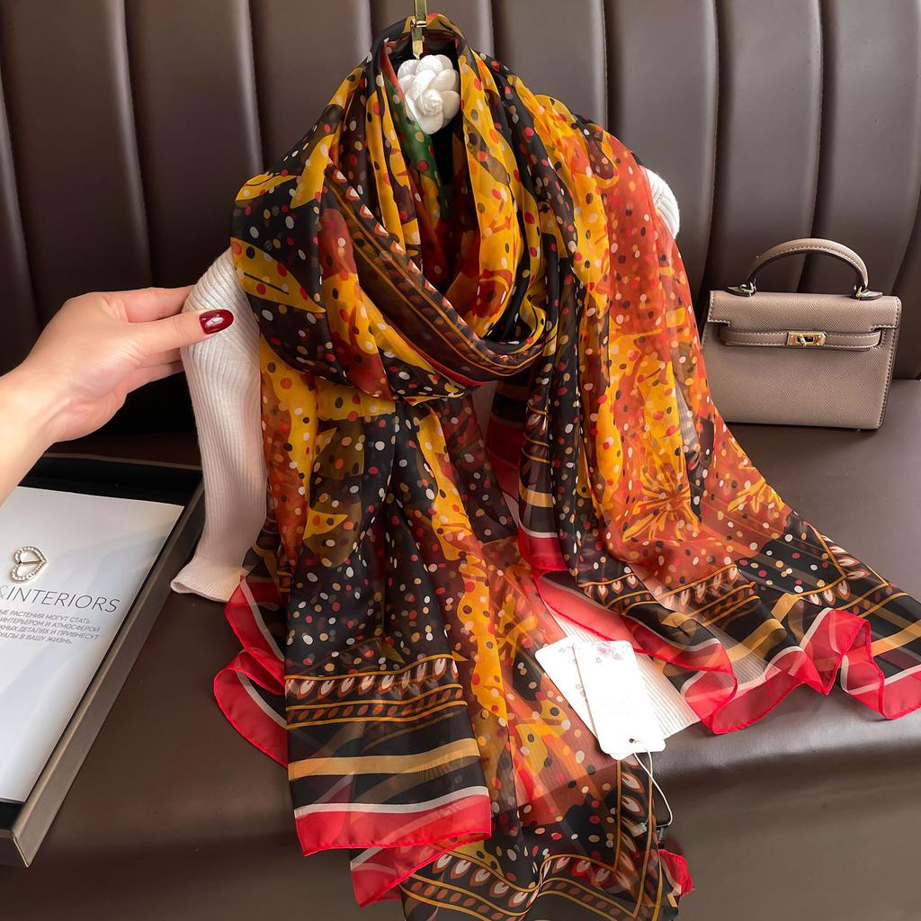 Seidenschal Foulard Damen Stirnband Luxus Hijab Frauen Weich Warm Pashmina Strandtücher Echarpe Schal Großes Wickeltuch Echarpe Bandana