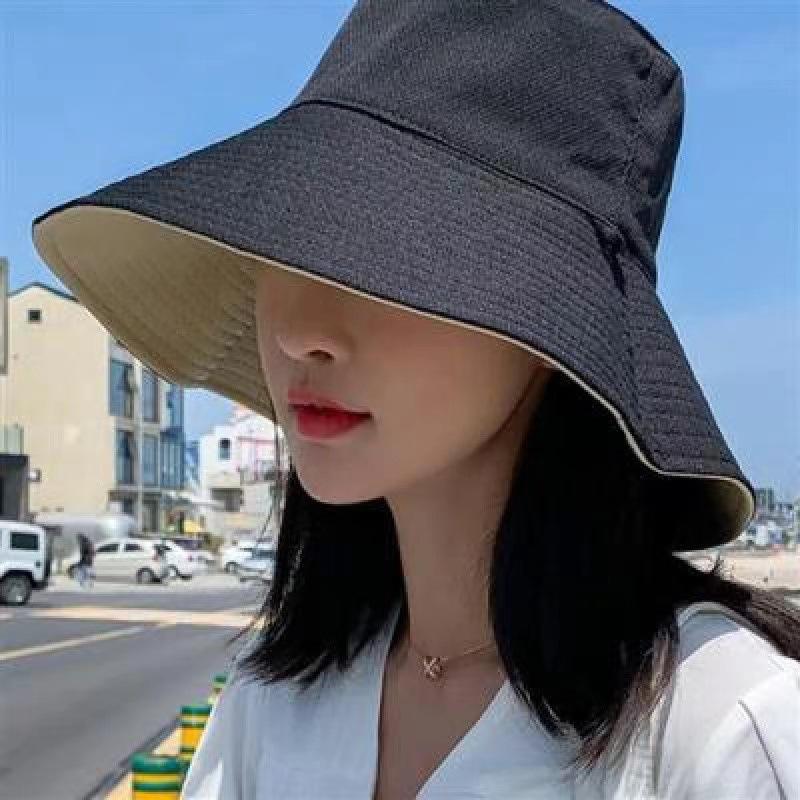 Hat women's summer new outdoor bucket hat sunscreen sunshade sun hat women's striped fashion sun hat