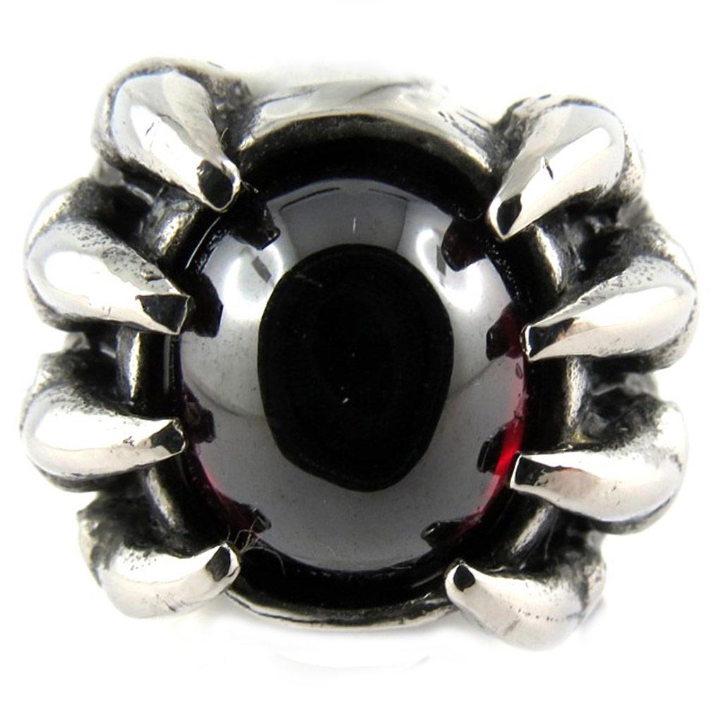 Designer Ring 'Thorgal' Aged Silver Red - 23x17 Mm