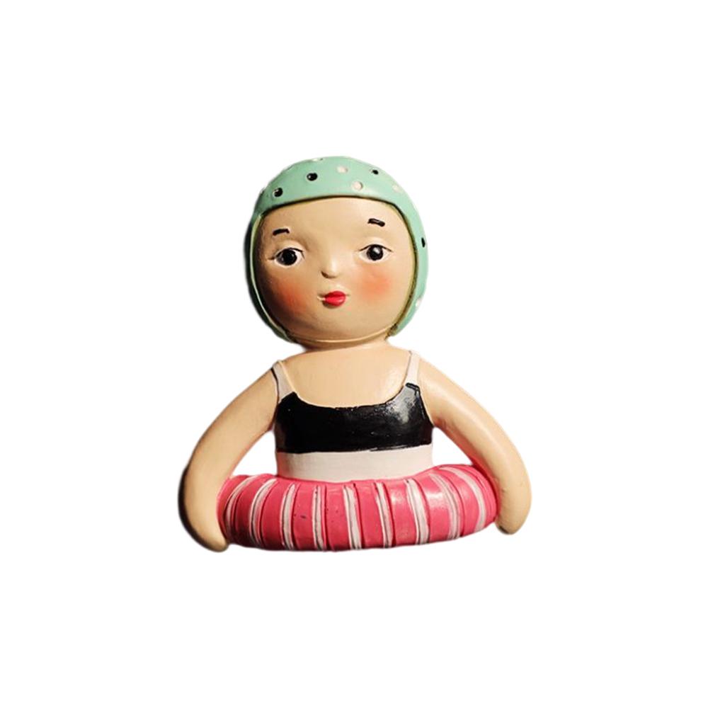 

Милый мультяшный плавательный круг для девочек, двухцветный, по желанию, креативный дизайн, наклейки на холодильник из смолы, украшение для дома, подарок