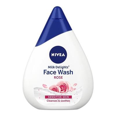 NIVEA Milk Delights סבון פנים מזין מי ורדים לעור רגיש 100 מ"ל, 100 מ"ל