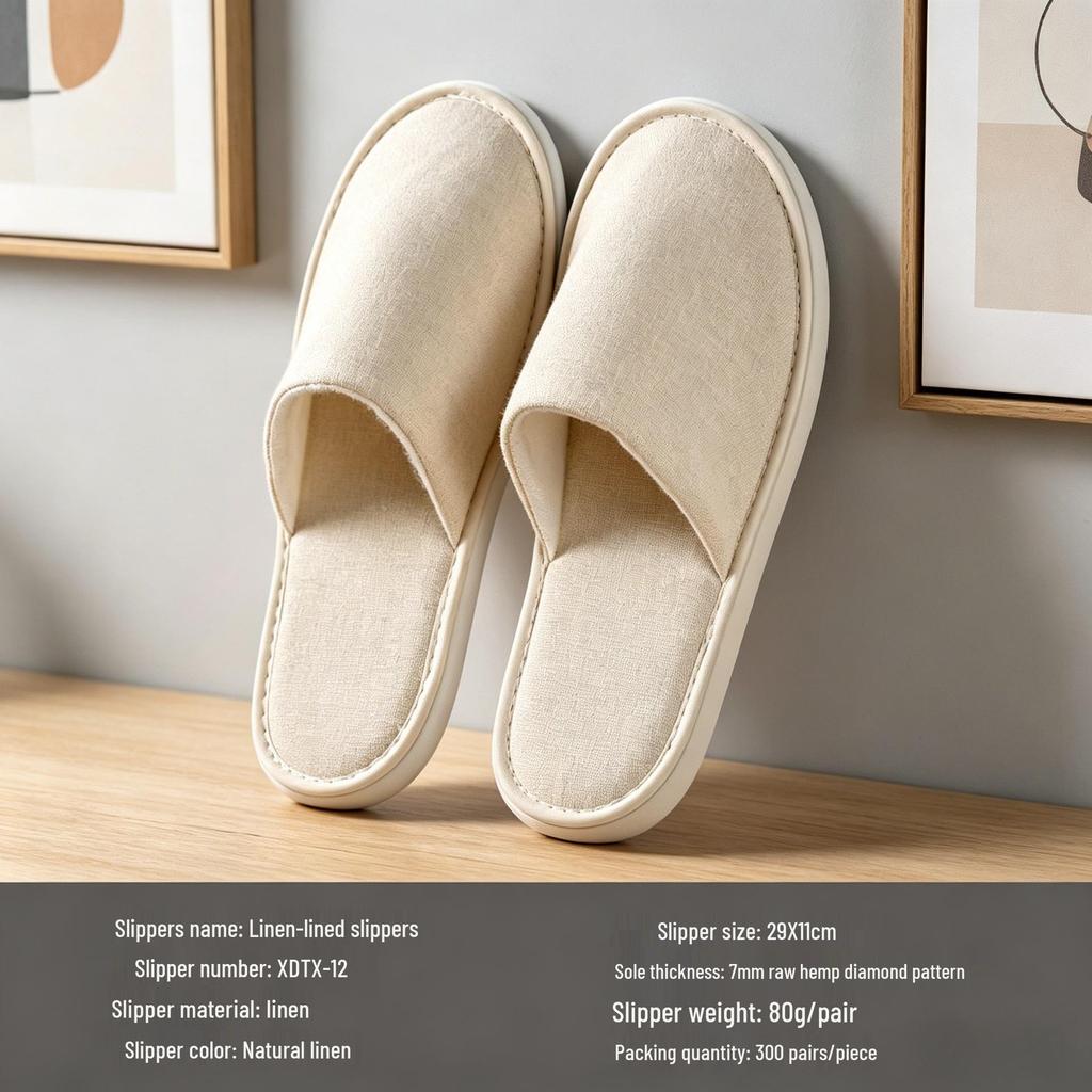Star Hotel Disposable Non-Slip Slippers for Bed & Breakfast, Guest Room, Beauty Salon, Club House, and Home.
