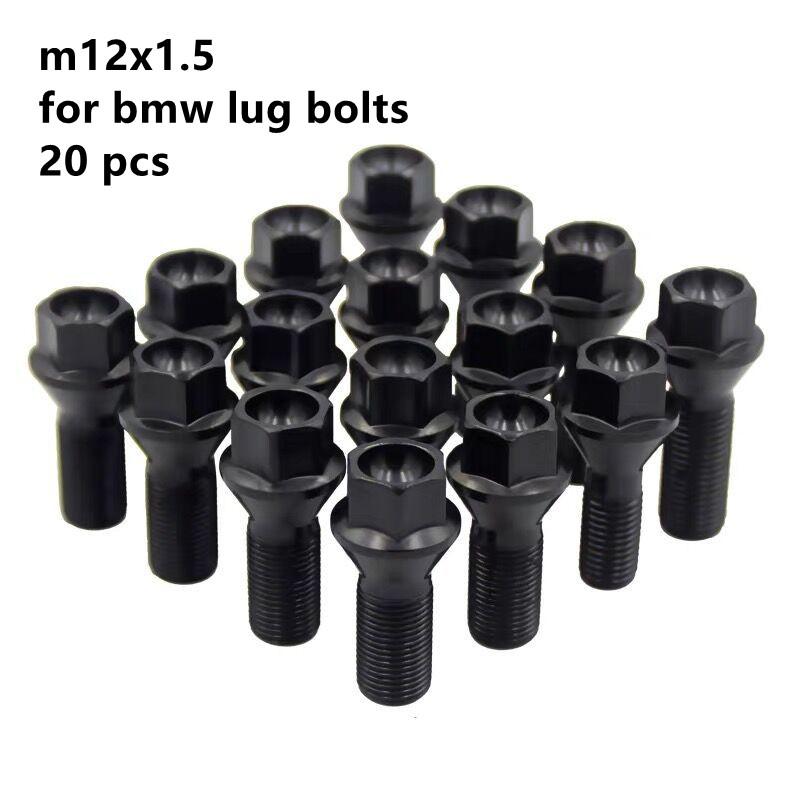 

M12 X 1.5 Black Whee Bolts for BMW 36136781150 Wheel Lug Bolt for BMW X1 Z4 E46 E90 E39 E60 E53 325i 650Ci hex 17mm M12x1.5
